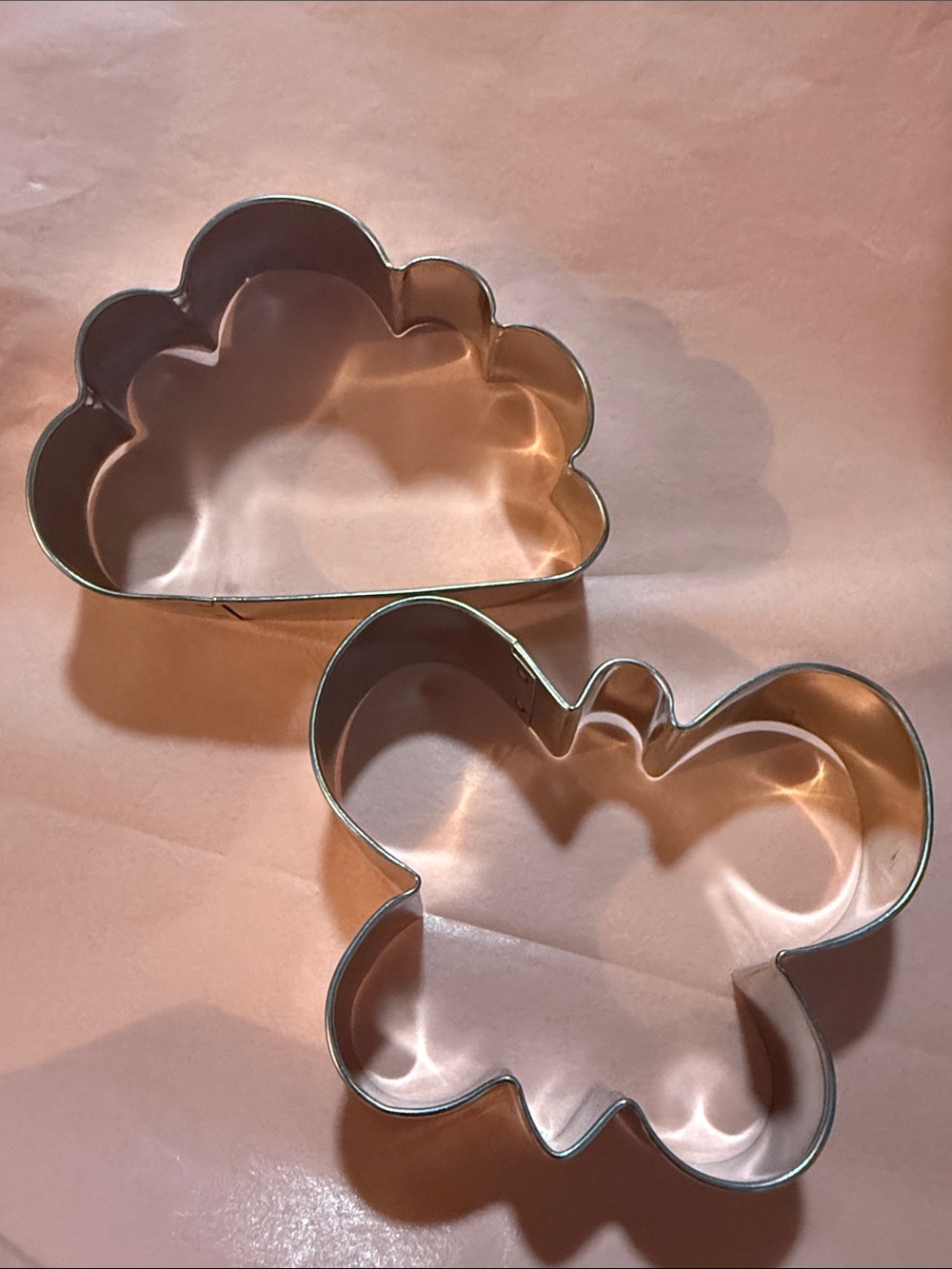 New Ann Clark set of 2 stainless steel cookie cutters butterfly & cloud